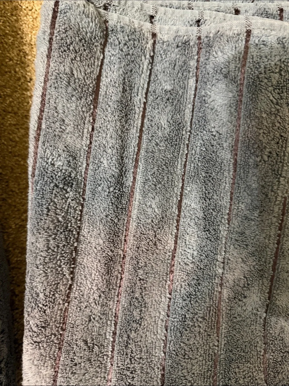Plush Ribbed Bath Mat Set in Slate Blue